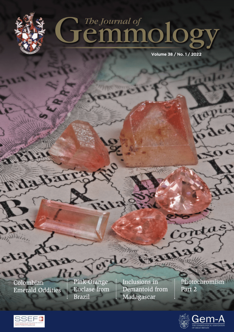The Journal of Gemmology Archive - The Journal of Gemmology Archive - 2022 38 1 cover