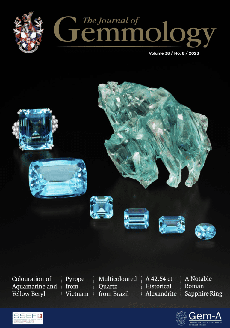 The Journal of Gemmology Archive - The Journal of Gemmology Archive - JOG 38 8 2023 Cover